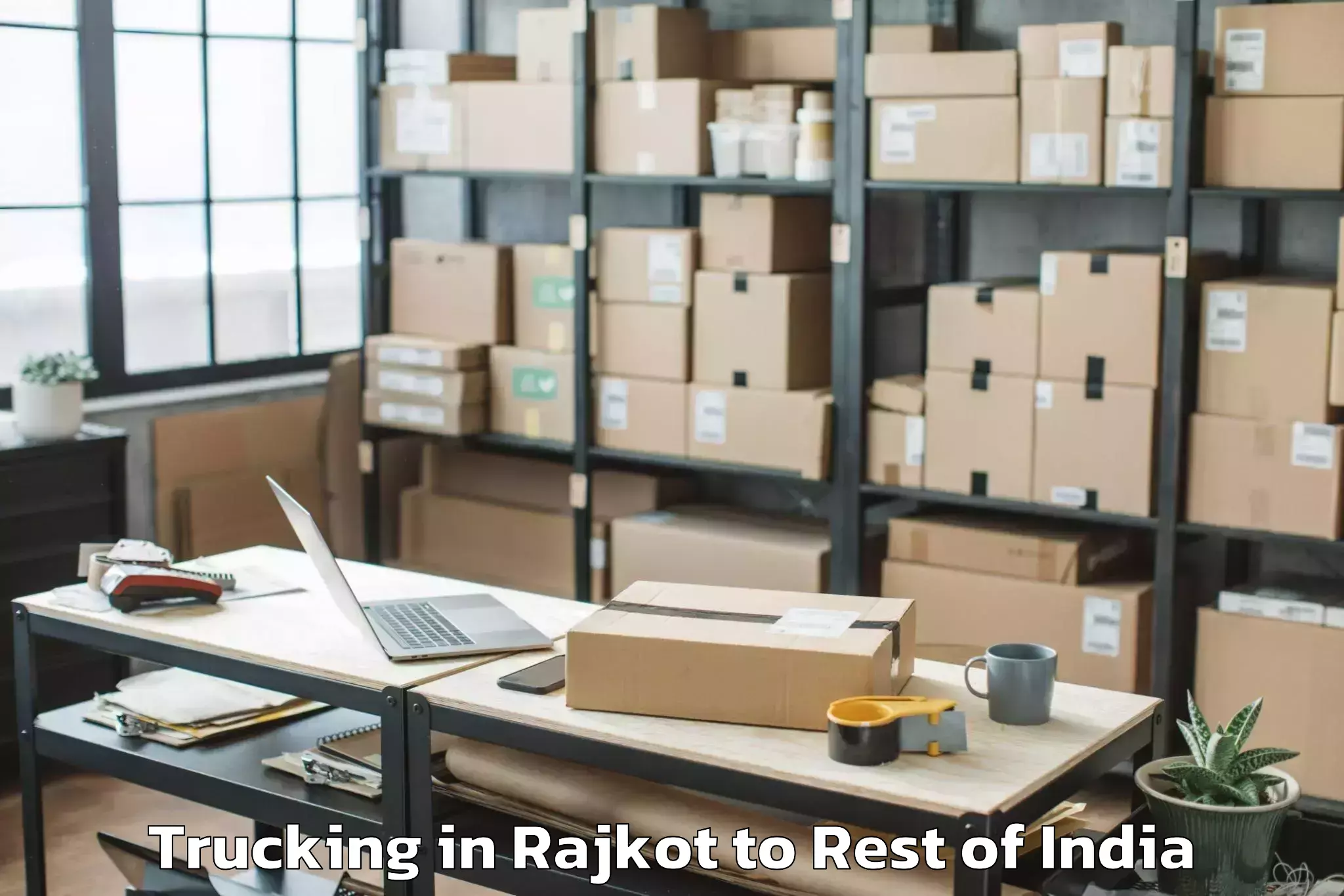 Book Rajkot to Munugodu Trucking Online